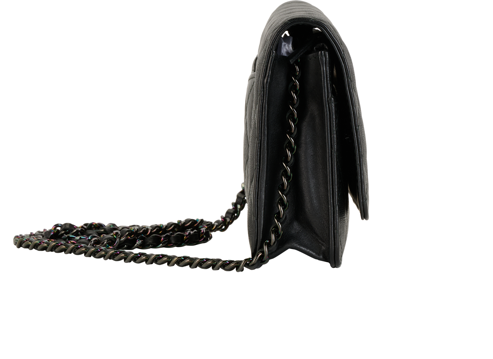 So Black Wallet On Chain, &pound;2,200, Handbags, Black, Lambskin Leather, Side view